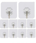 Hooks-Transparent Self Adhesive Hooks Hanger(Pack of 12)